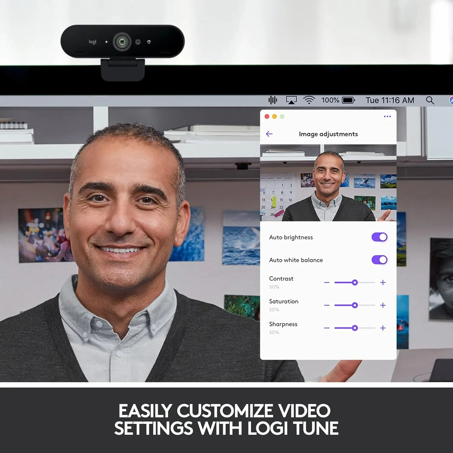 Logitech Brio Ultra HD Pro Business Webcam with HDR/ Rightlight 3/ and Noise-canceling mics - للتقنيات الحديثة TT TAB متجر