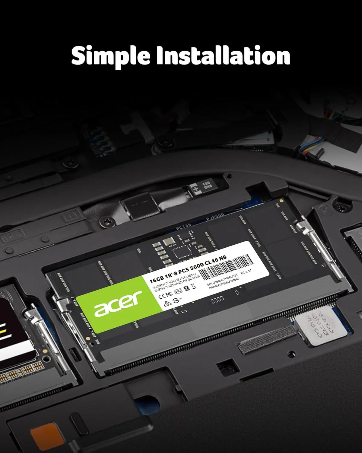 Acer SD200 DDR5 5600MHz SO-DIMM RAM Laptop - للتقنيات الحديثة TT TAB متجر