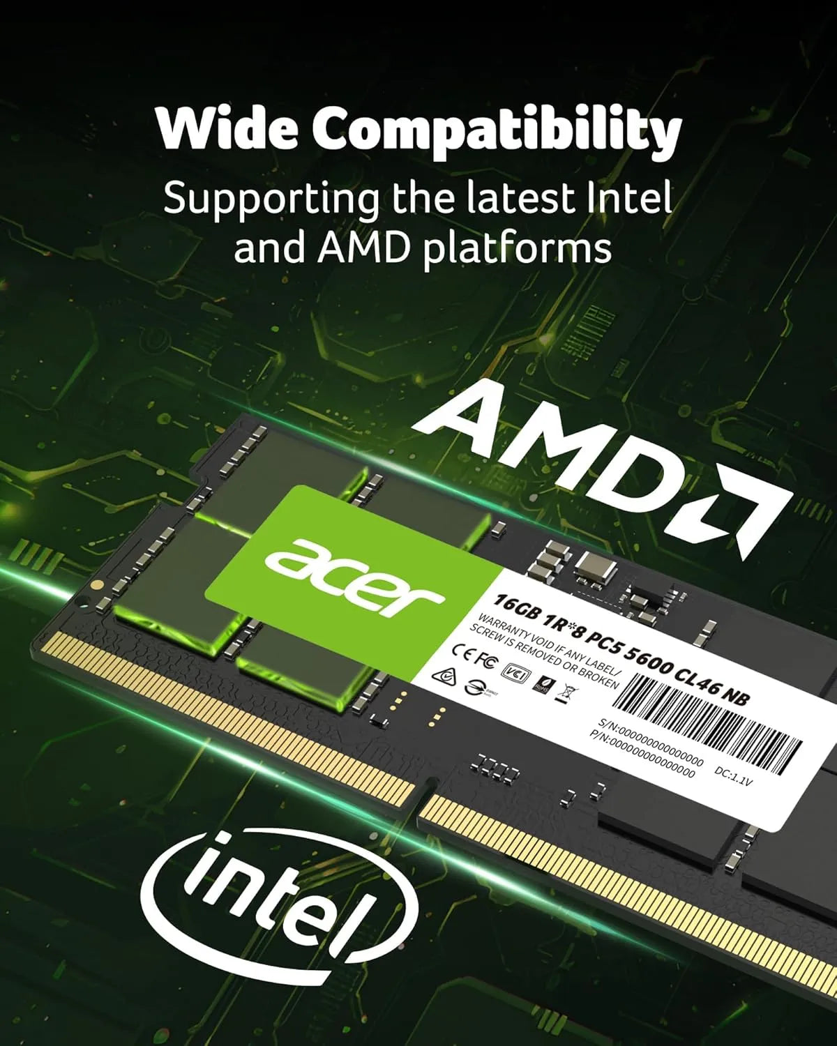 Acer SD200 DDR5 5600MHz SO-DIMM RAM Laptop - للتقنيات الحديثة TT TAB متجر