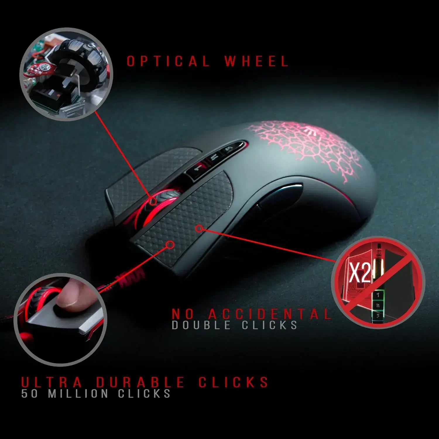 Bloody A90 Light Strike RGB Wired Gaming Mouse - متجر TT Tab للتقنيات الحديثة