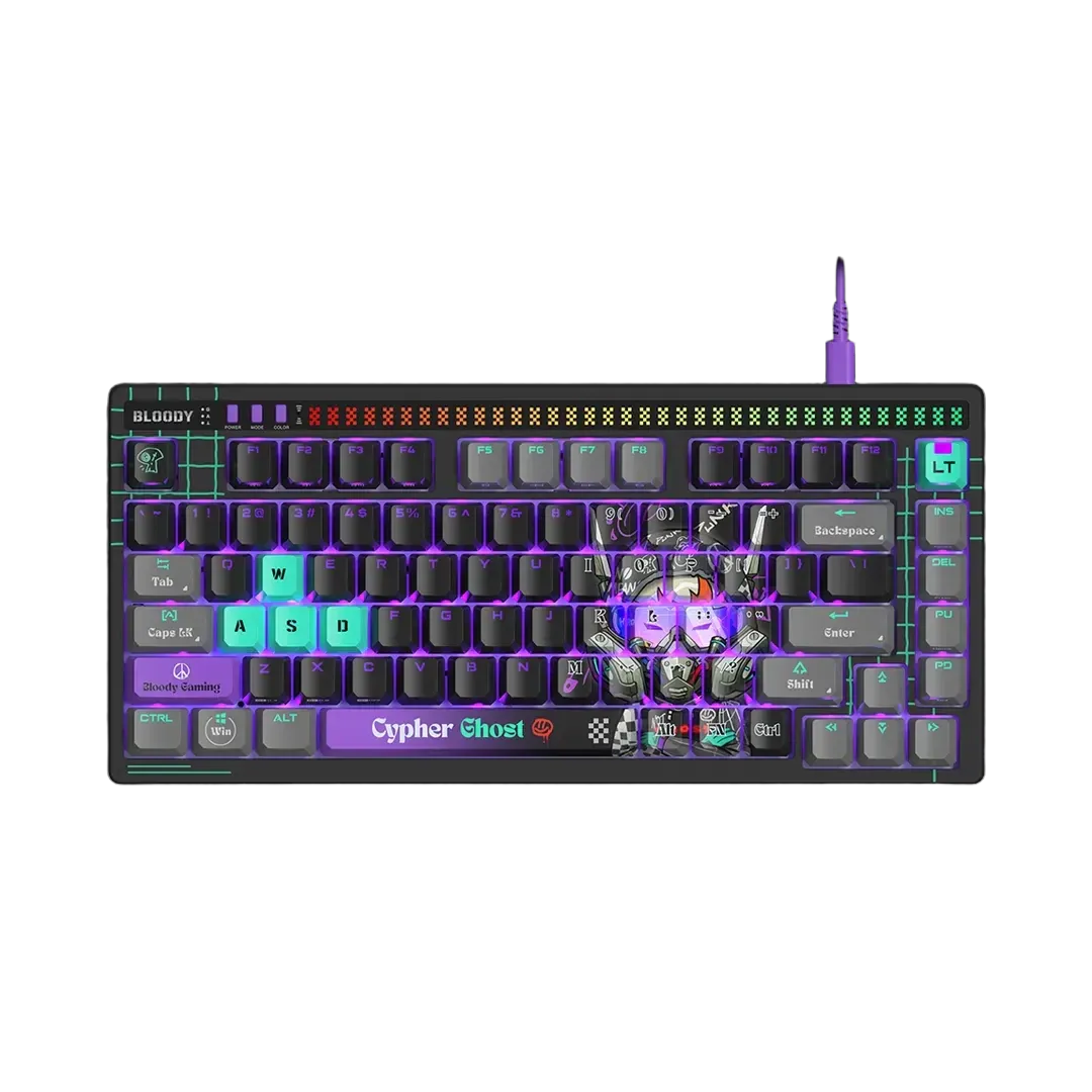 Bloody AT75 Alpha Cypher Ghost Optical Switch Wired Gaming Keyboard 75% - متجر TT Tab للتقنيات الحديثة