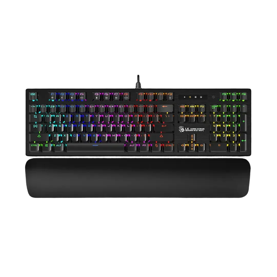 Bloody B825R Light Strike Wired Gaming Keyboard with Wrist Rest - متجر TT Tab للتقنيات الحديثة