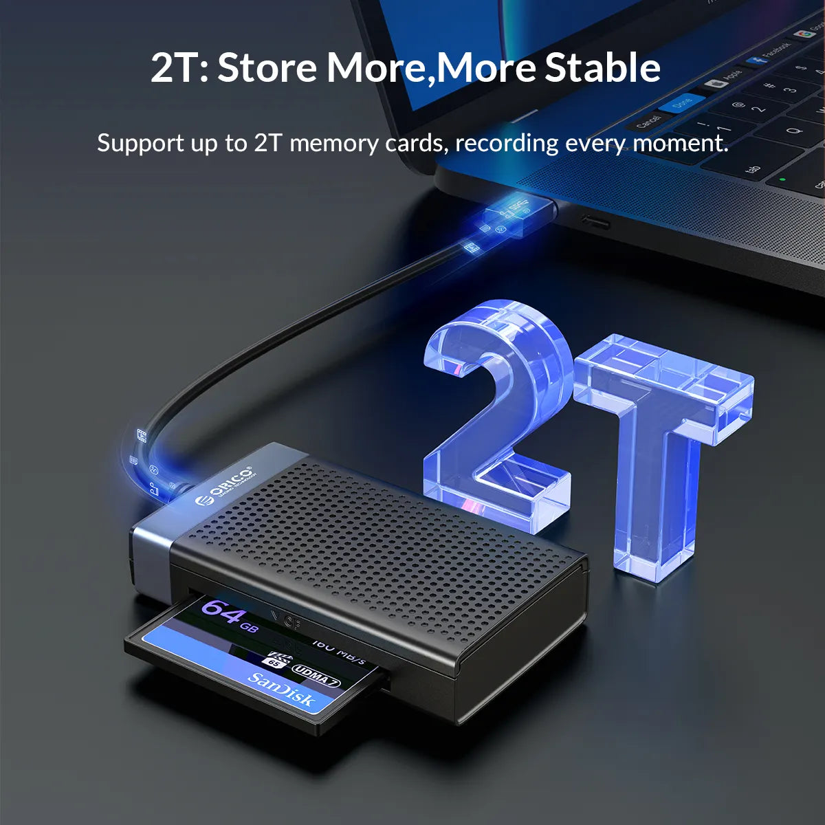 Orico CL4D-C3 USB-C Multi Card Reader - للتقنيات الحديثة TT TAB متجر