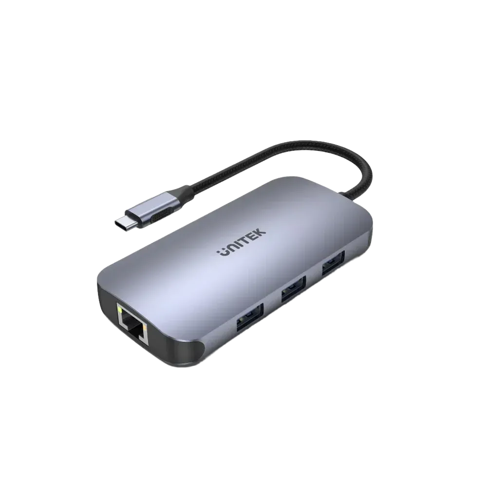 Unitek D1071A uHUB N9+ 9-in-1 USB-C RJ45 1Gb HDMI 100W PD and Dual Card Reader - متجر TT Tab للتقنيات الحديثة