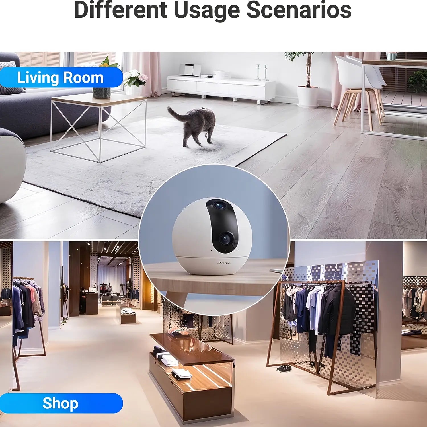 EZVIZ C60p Dual Mix 2K Dual-Lens 360° Panoramic Wi-Fi 6 Indoor Security Camera with Touch-to-Call - متجر TT Tab للتقنيات الحديثة