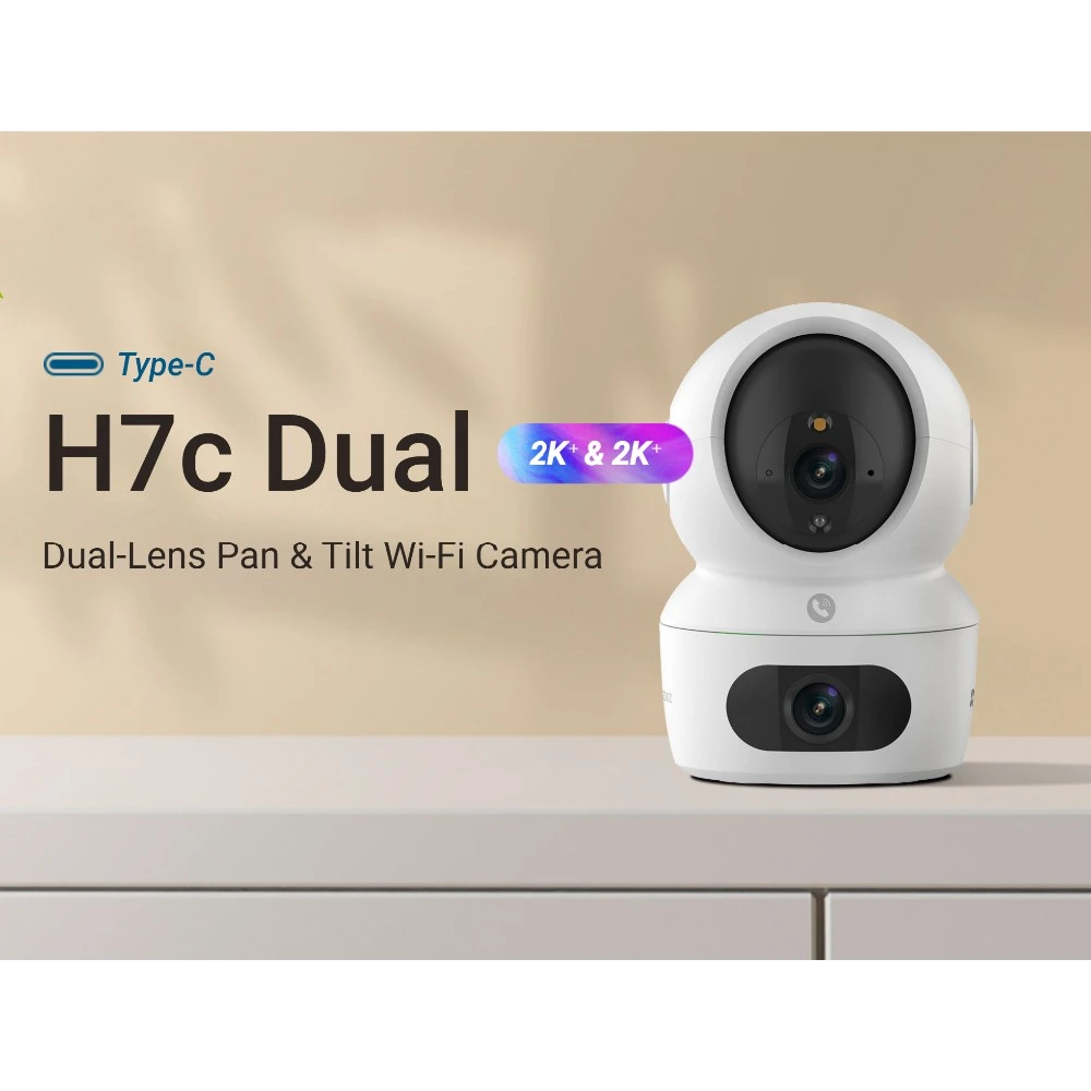 EZVIZ H7c Dual 2K+ Dual-Lens Pan/Tilt Wi-Fi 6 Indoor Security Camera - متجر TT Tab للتقنيات الحديثة
