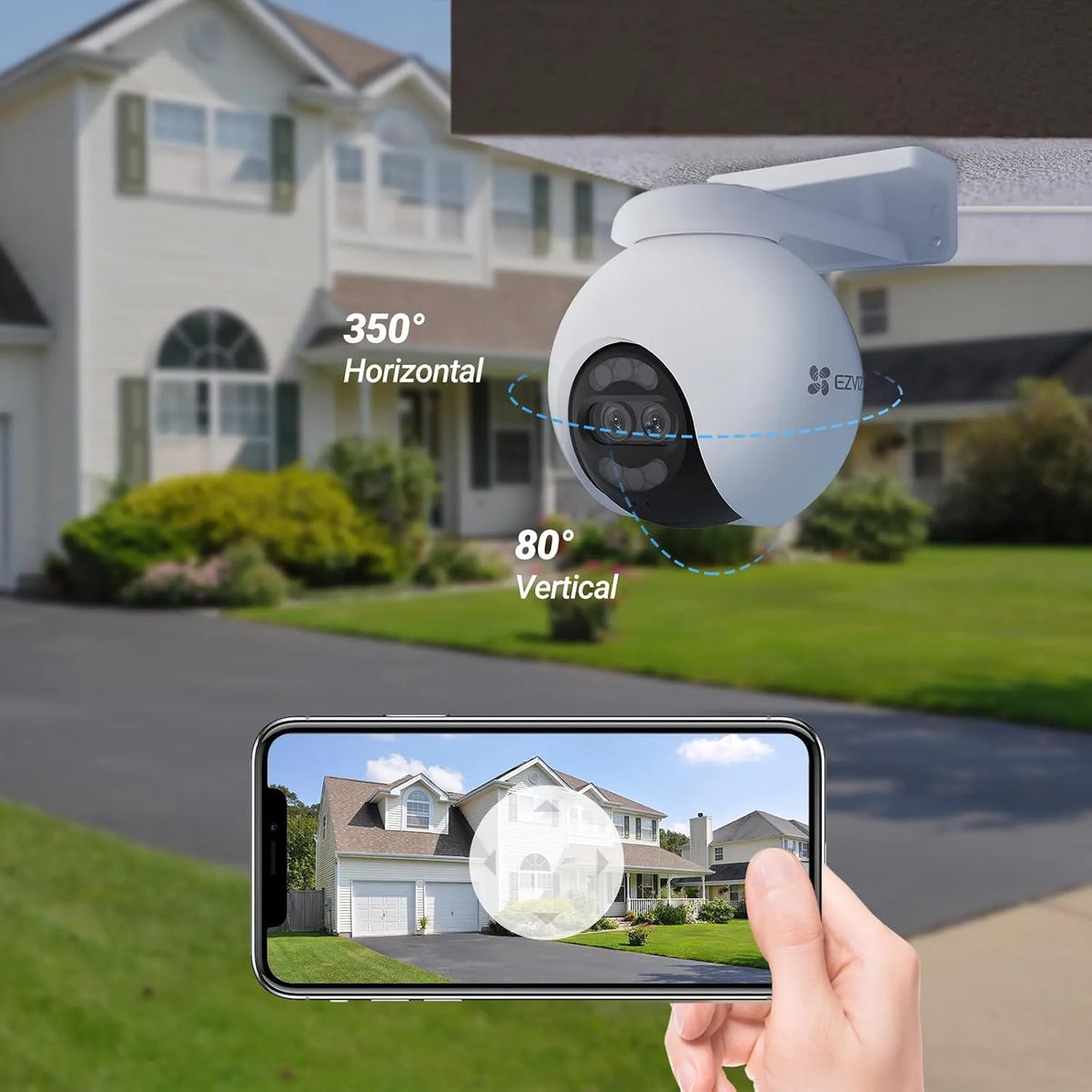 EZVIZ H80x Dual 4K 8MP Dual-Lens Outdoor Pan/Tilt Wi-Fi Security Camera with Full Color Night Vision - متجر TT Tab للتقنيات الحديثة