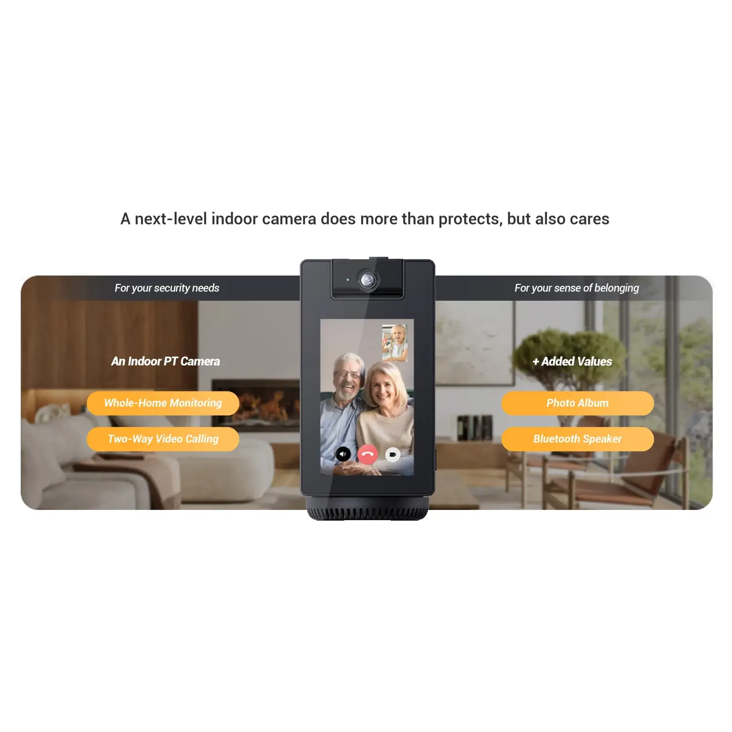 EZVIZ S10 2K+ Smart Video Calling Pan/Tilt Wi-Fi 6 Indoor Security Camera with Touchscreen - متجر TT Tab للتقنيات الحديثة