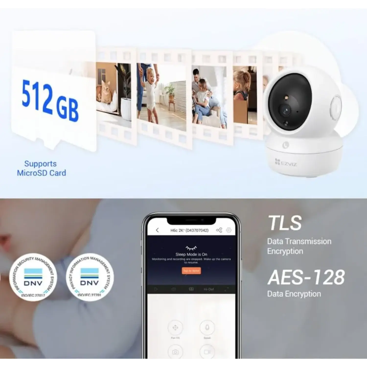 EZVIZ TY1 Pro 3K 5MP Pan/Tilt Dual-Band Wi-Fi Indoor Smart Camera with Touch-to-Call - متجر TT Tab للتقنيات الحديثة