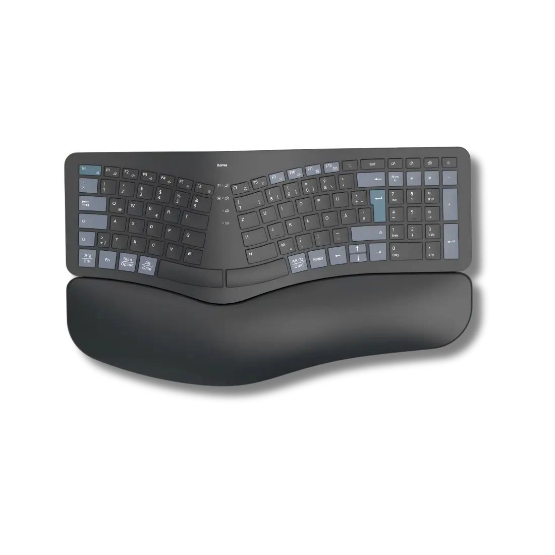 Hama WK-900 Ergo Multi-Device Wireless and Bluetooth Split Ergonomic Keyboard with Backlight - متجر TT Tab للتقنيات الحديثة