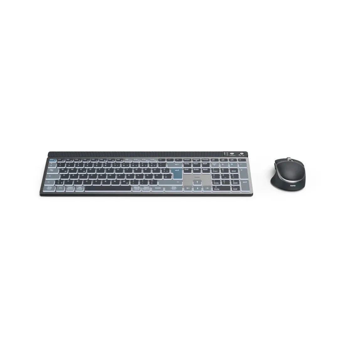 Hama WKM-750 Wireless Keyboard/ Mouse Set Multi-Device Pairing with Backlit - متجر TT Tab للتقنيات الحديثة