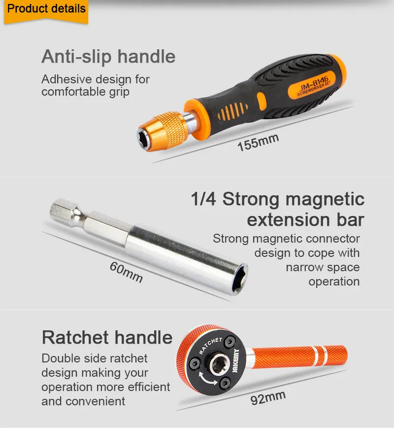 Jakemy JM-8146 47 in 1 Household DIY Maintenance Toolkit - للتقنيات الحديثة TT TAB متجر