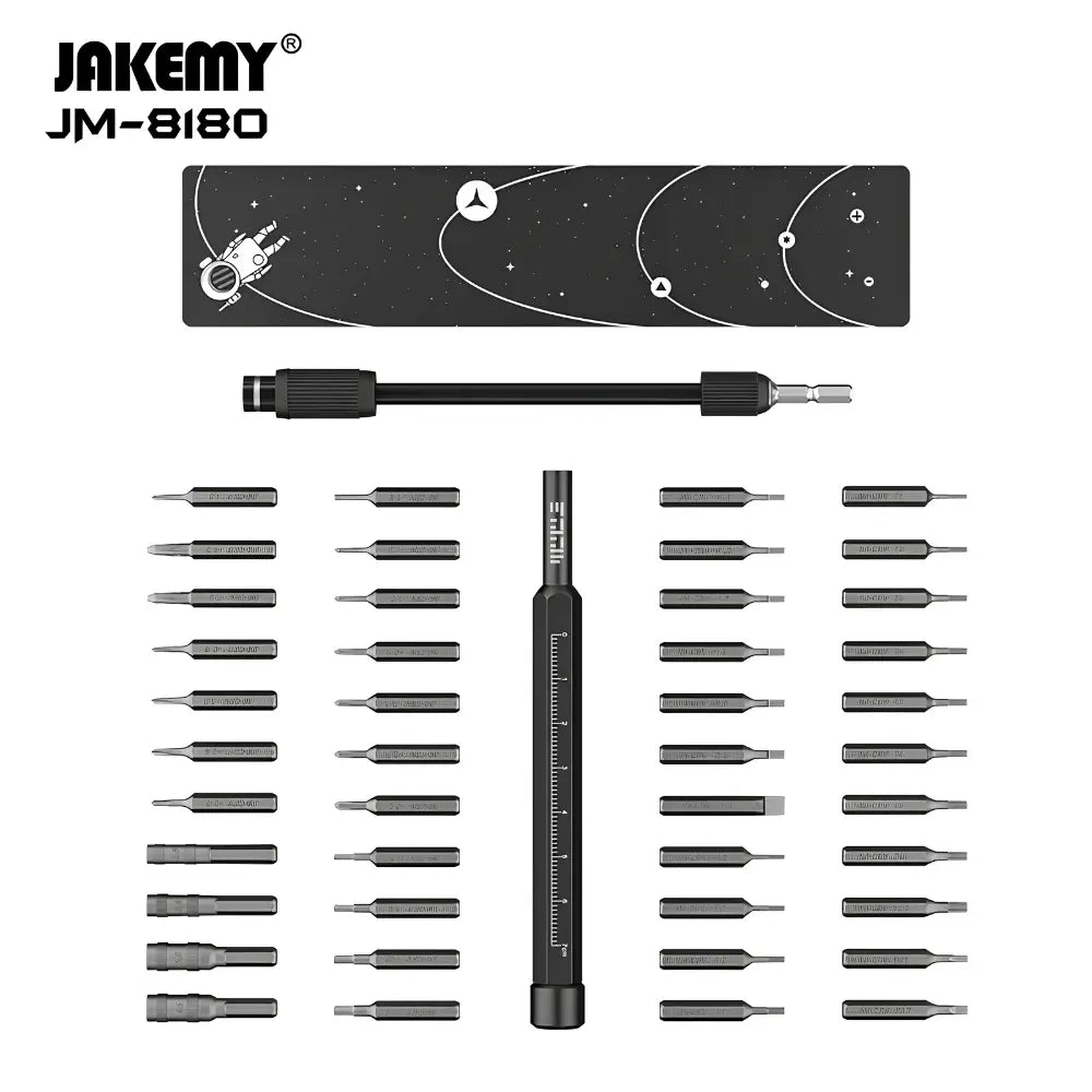 Jakemy JM-8180 A 47-in-1 Magnetic Precision Screwdriver Set with Screw Mat - متجر TT Tab للتقنيات الحديثة