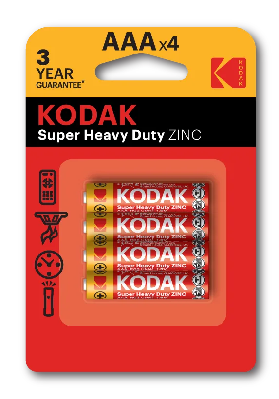 Kodak Super Heavy Duty AAA Zinc Battery 4-Pack - للتقنيات الحديثة TT TAB متجر