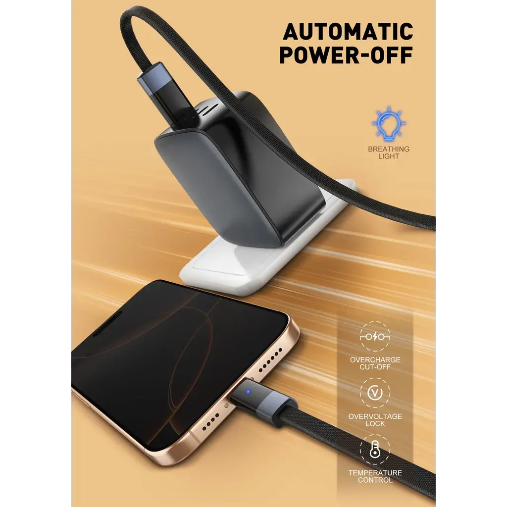 LDNIO USB-C to USB-C 65W Fast Charging Cable with Automatic Power-Off
