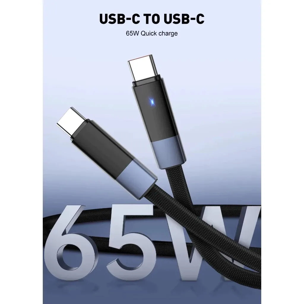LDNIO USB-C to USB-C 65W Fast Charging Cable with Automatic Power-Off
