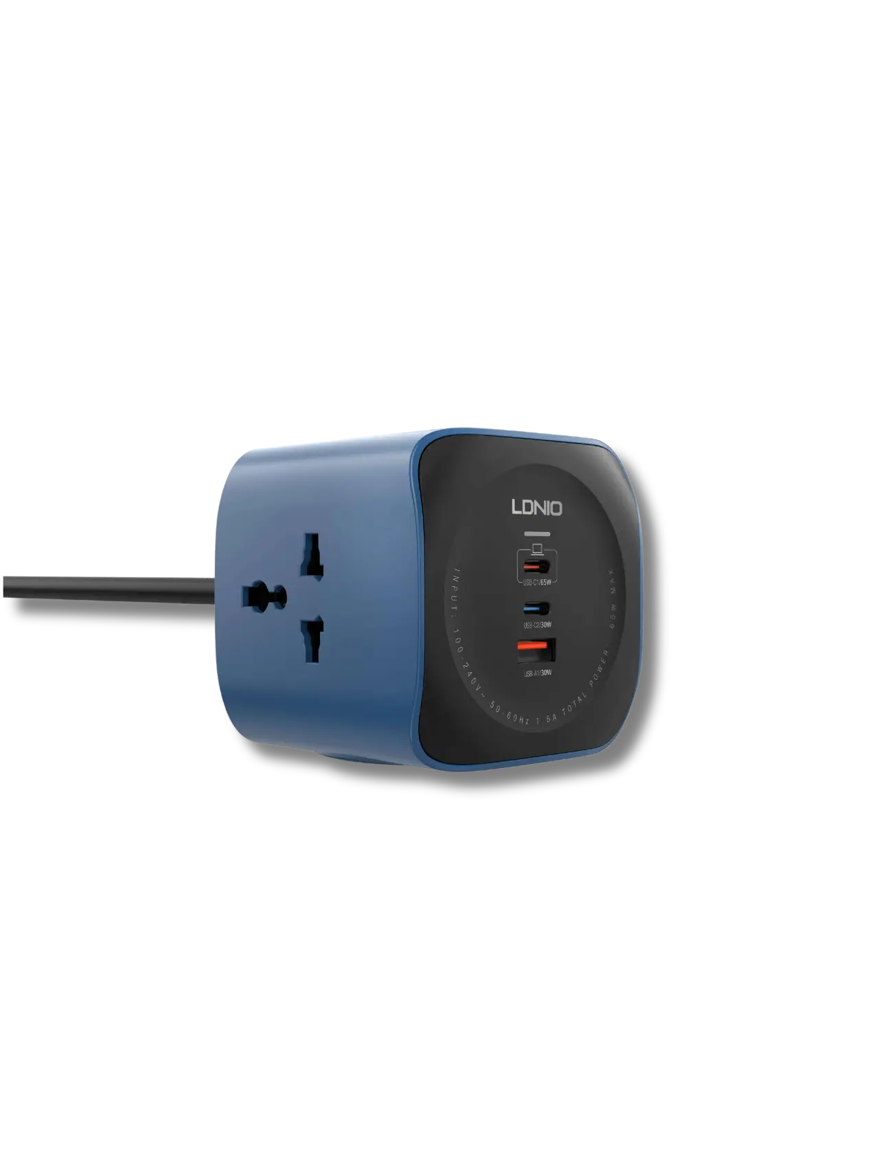 LDNIO SC3319 6-in-1 Power Socket Cube with 3 Universal AC Outlets and 65W USB-C & USB-A Charging - متجر TT Tab للتقنيات الحديثة