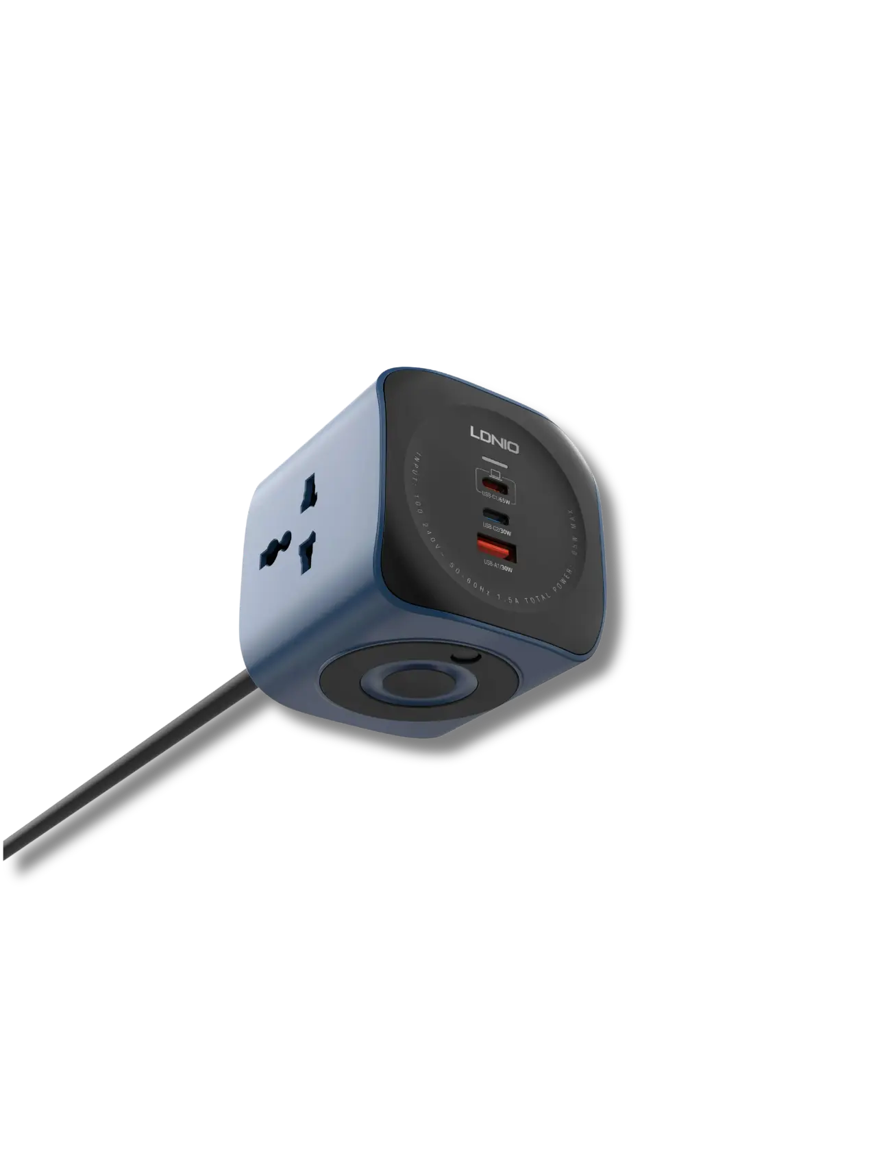 LDNIO SC3319 6-in-1 Power Socket Cube with 3 Universal AC Outlets and 65W USB-C & USB-A Charging - متجر TT Tab للتقنيات الحديثة