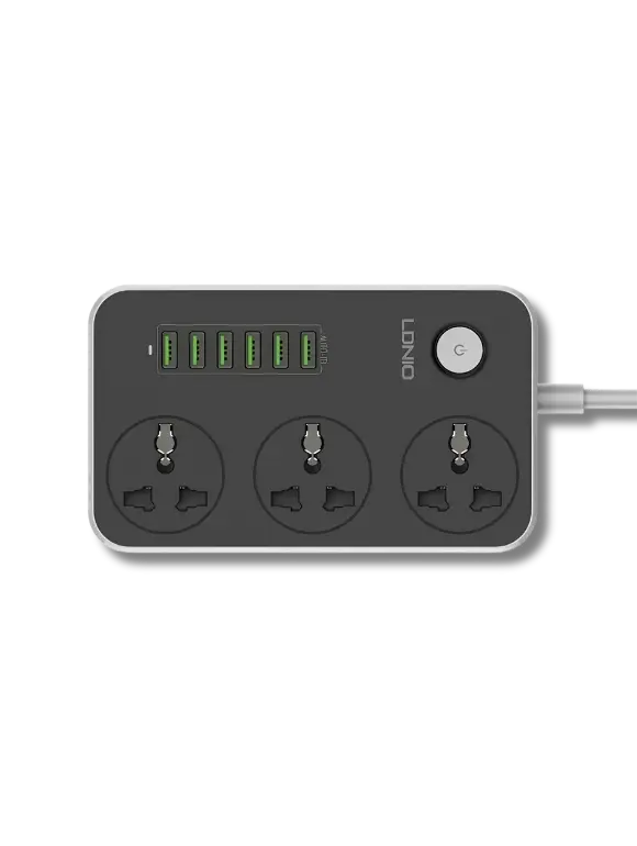 LDNIO SC3604 17W Power Strip with 3 Universal AC Outlets and 6 USB-A Charging Ports - متجر TT Tab للتقنيات الحديثة