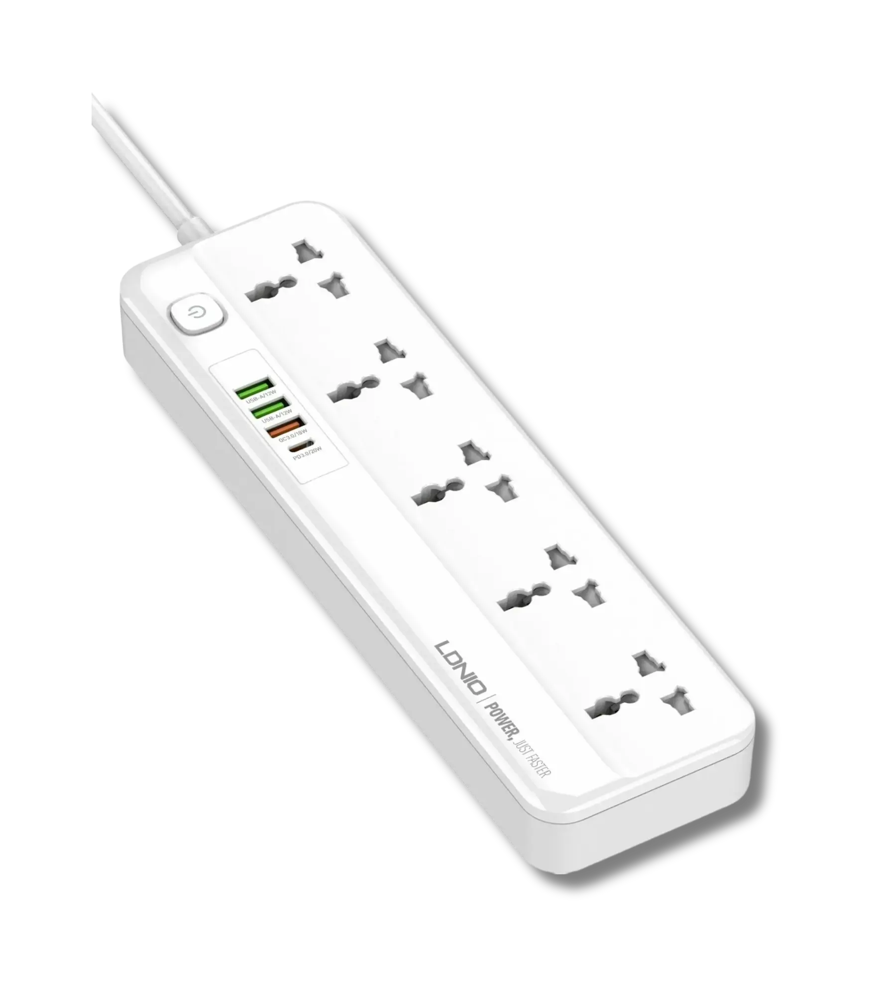 LDNIO SC5415 20W Power Strip with 5 Universal AC Outlets and 4 USB Charging Ports - متجر TT Tab للتقنيات الحديثة