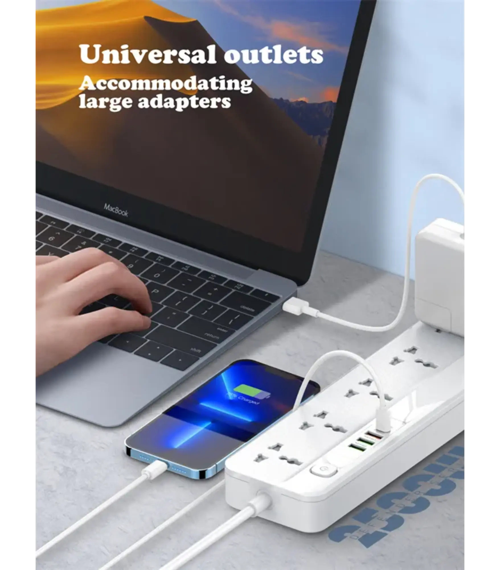 LDNIO SC5415 20W Power Strip with 5 Universal AC Outlets and 4 USB Charging Ports - متجر TT Tab للتقنيات الحديثة