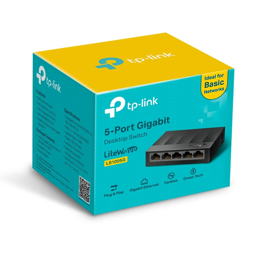 TP-Link LiteWave LS1005G 5-Port Gigabit Switch - للتقنيات الحديثة TT TAB متجر