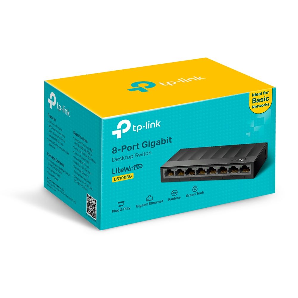 TP-Link LS1008G 8-Port 10/100/1000Mbps Desktop Switch - للتقنيات الحديثة TT TAB متجر