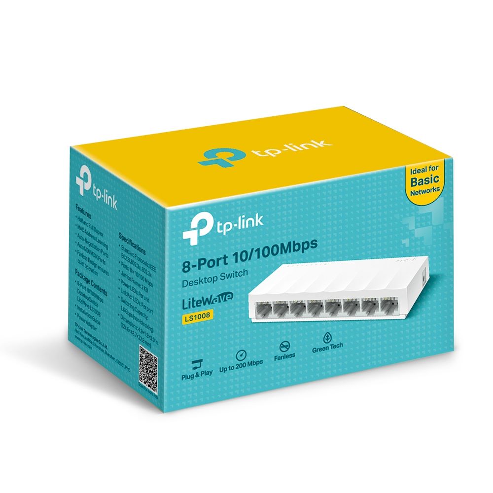 TP-Link LS1008 8-Port 10/100Mbps Desktop Network Switch - للتقنيات الحديثة TT TAB متجر