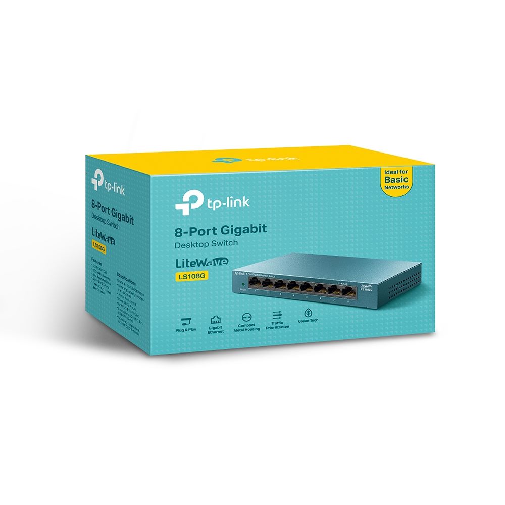 TP-Link LS108G 8-Port 10/100/1000Mbps Desktop Switch - للتقنيات الحديثة TT TAB متجر