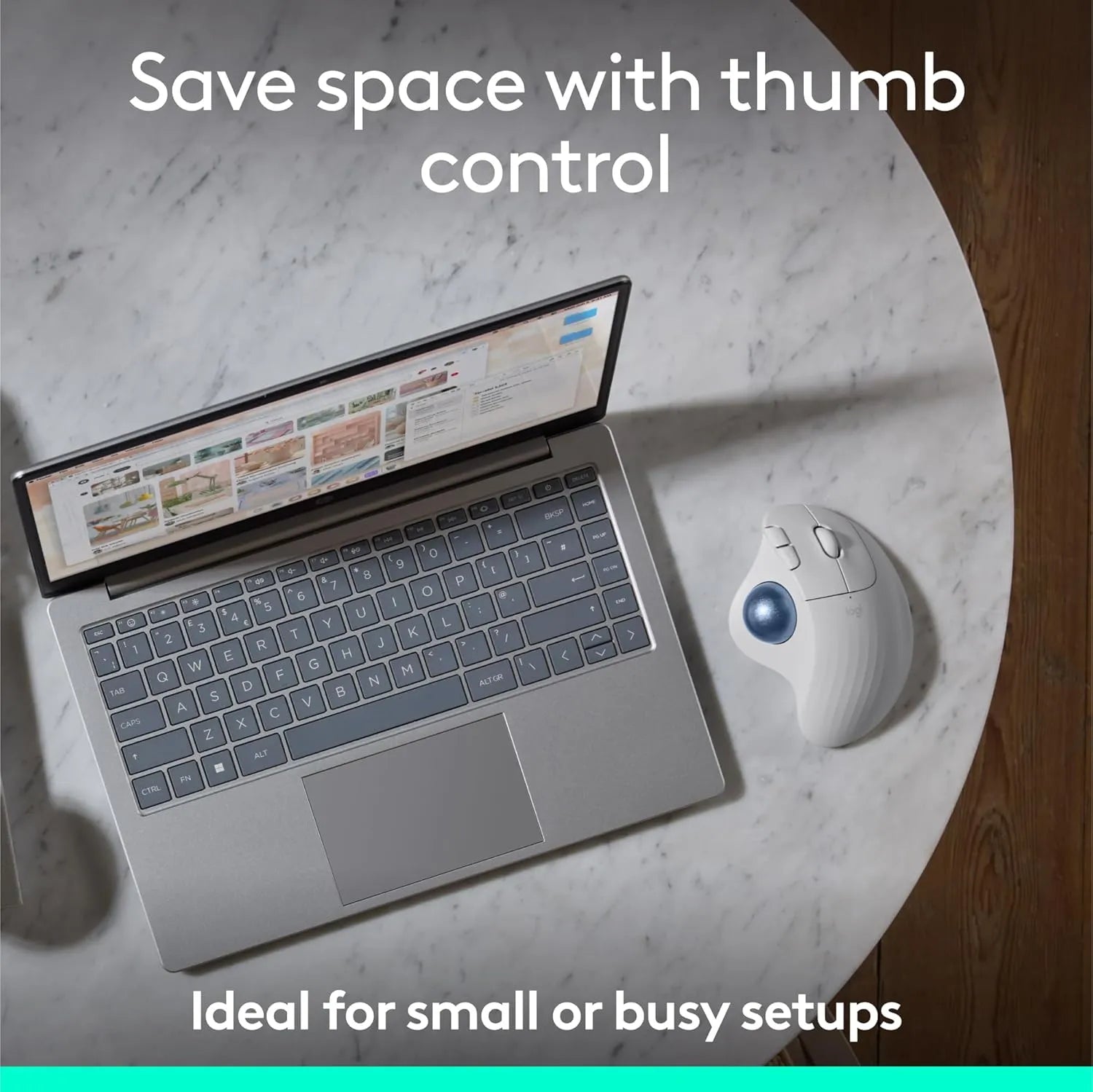 Logitech ERGO M575S Wireless and Bluetooth Mouse with Trackball - للتقنيات الحديثة TT TAB متجر