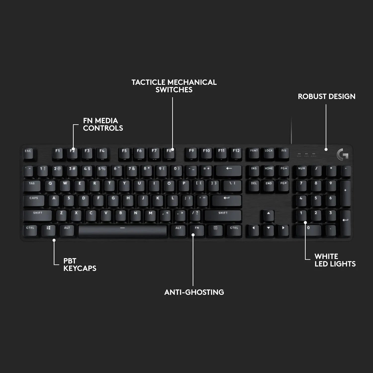 Logitech G413 SE Wired Mechanical Gaming Keyboard - متجر TT Tab للتقنيات الحديثة