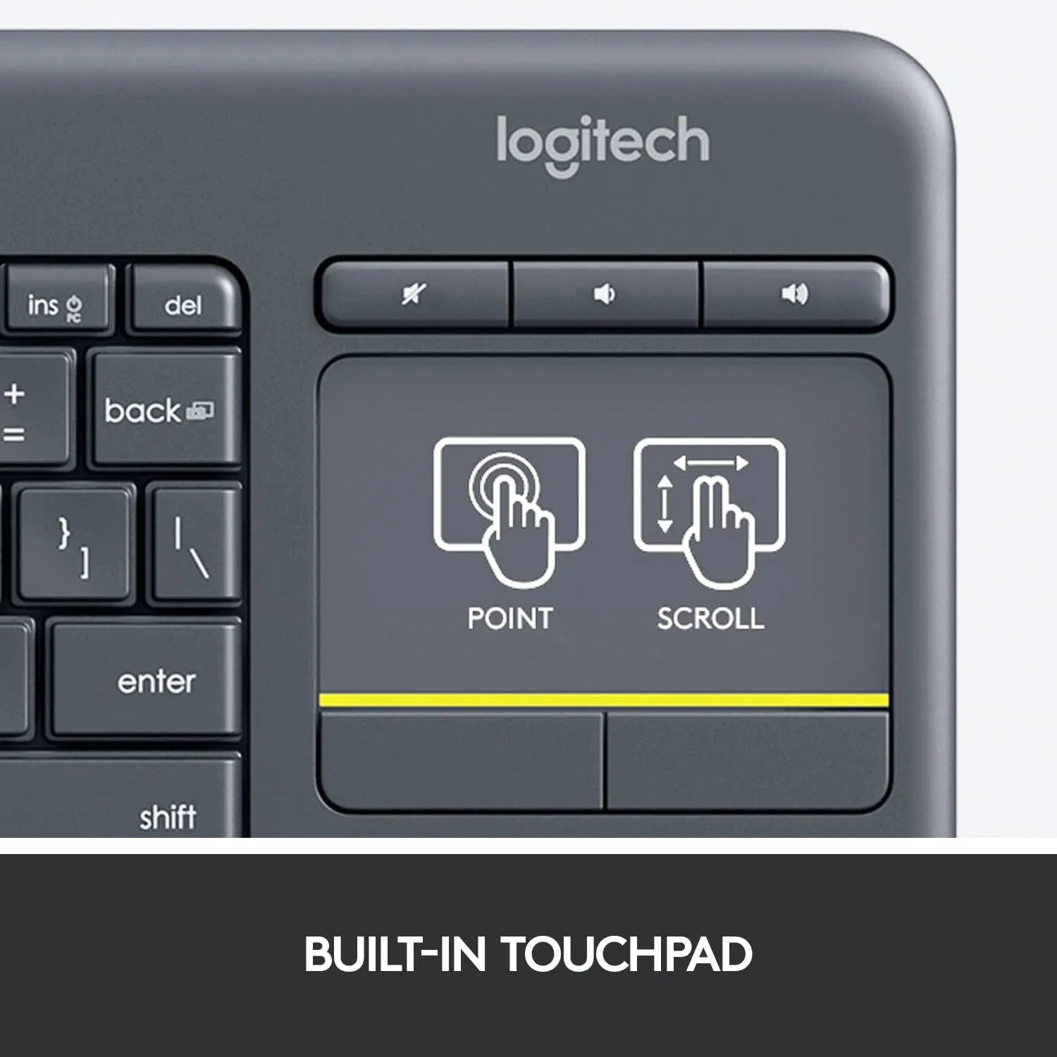 Logitech K400 Plus Wireless Touch Keyboard - للتقنيات الحديثة TT TAB متجر