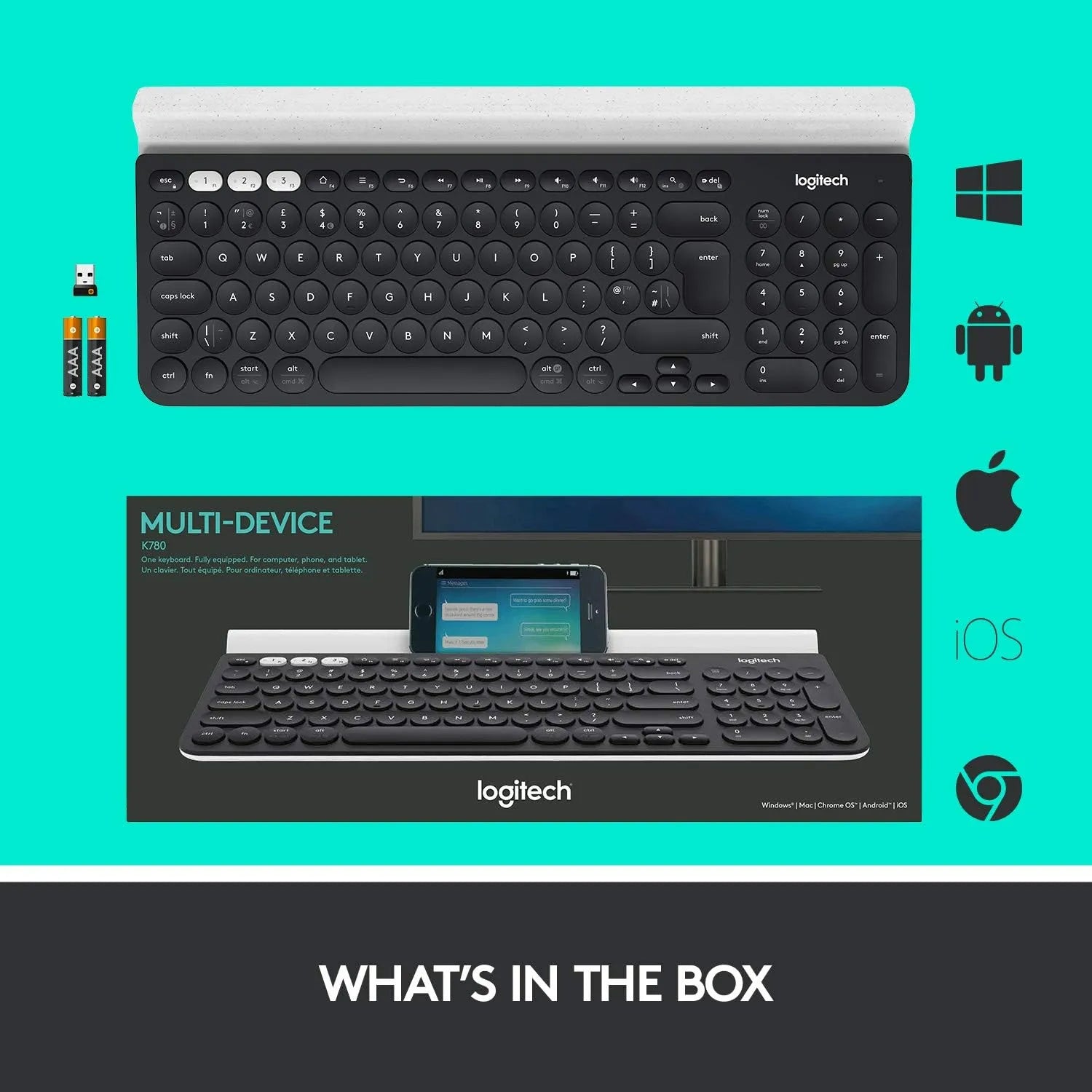 Logitech K780 Multi-Device Wireless and Bluetooth Keyboard - للتقنيات الحديثة TT TAB متجر