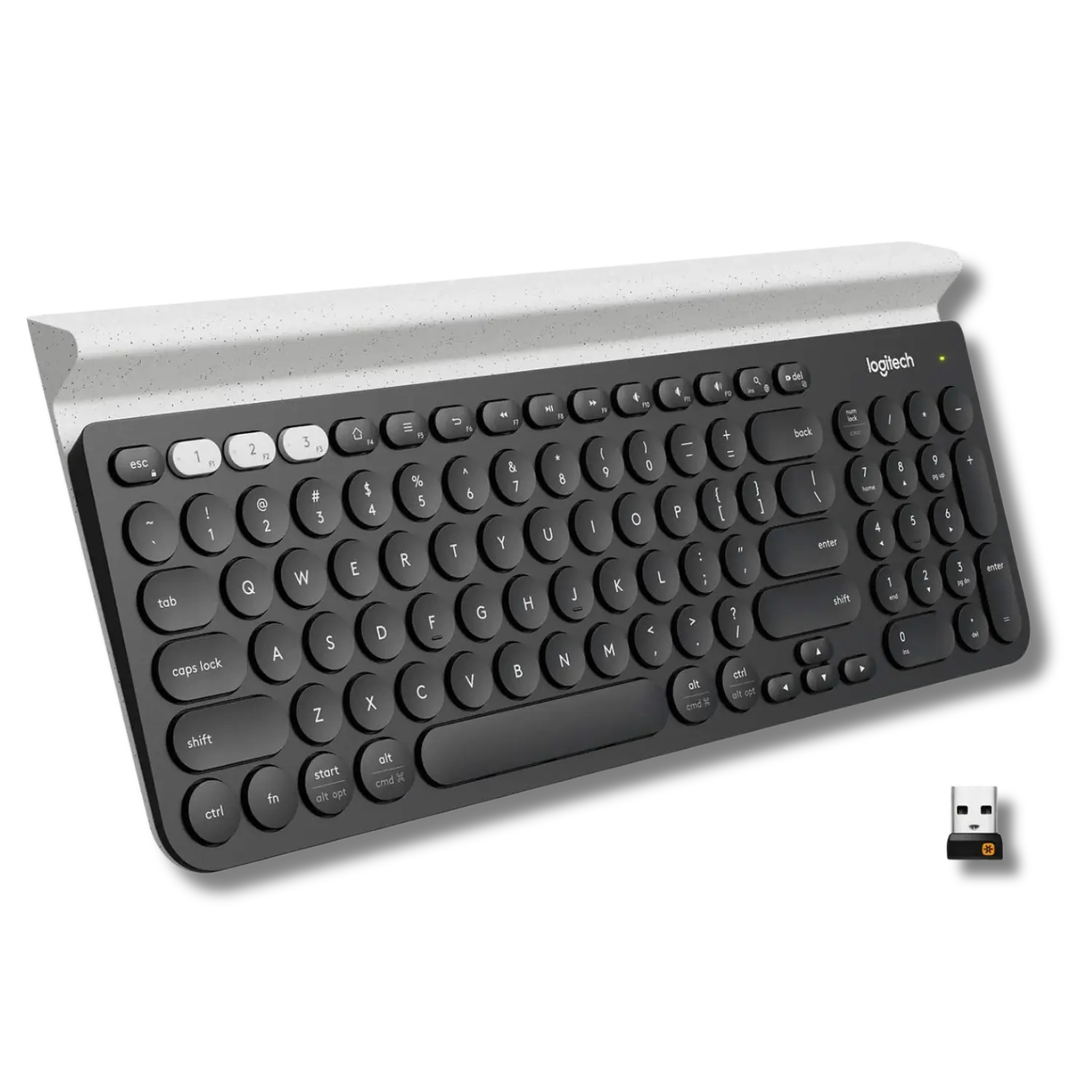 Logitech K780 Multi-Device Wireless and Bluetooth Keyboard with Device Cradle - متجر TT Tab للتقنيات الحديثة