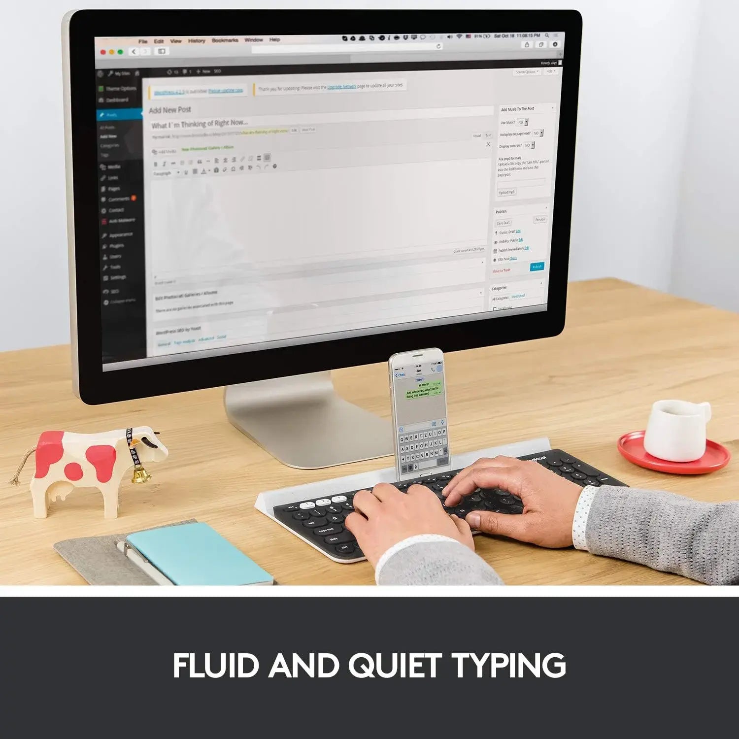 Logitech K780 Multi-Device Wireless and Bluetooth Keyboard with Device Cradle - متجر TT Tab للتقنيات الحديثة