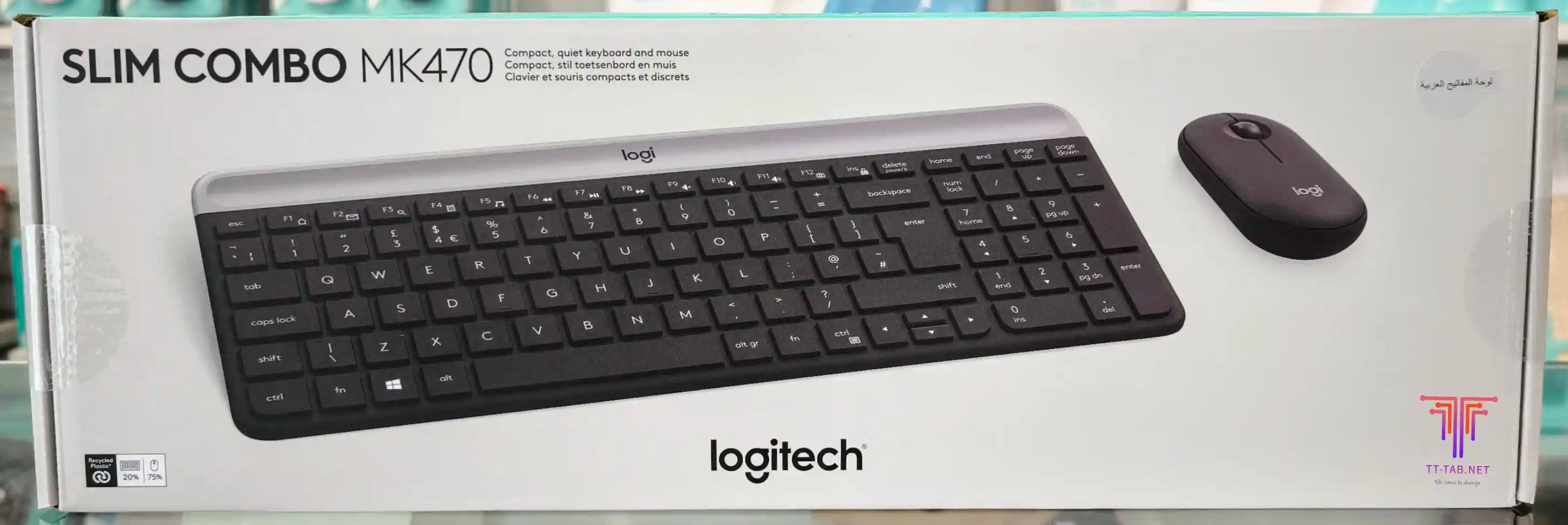Logitech MK470 Slim Combo wireless keyboard and mouse - للتقنيات الحديثة TT TAB متجر