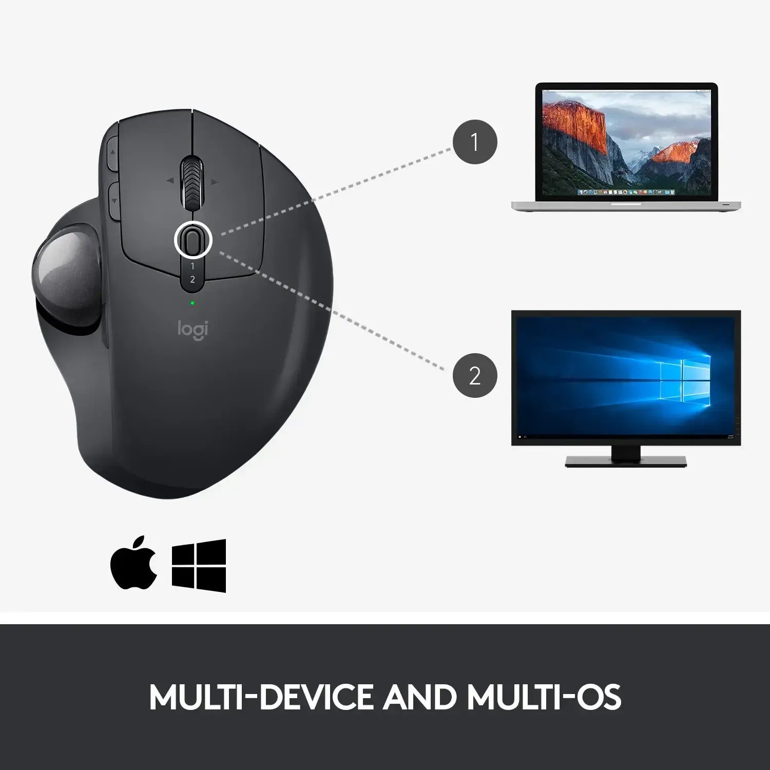 Logitech MX Ergo Plus Advanced Wireless Trackball with Extra Wedge - للتقنيات الحديثة TT TAB متجر