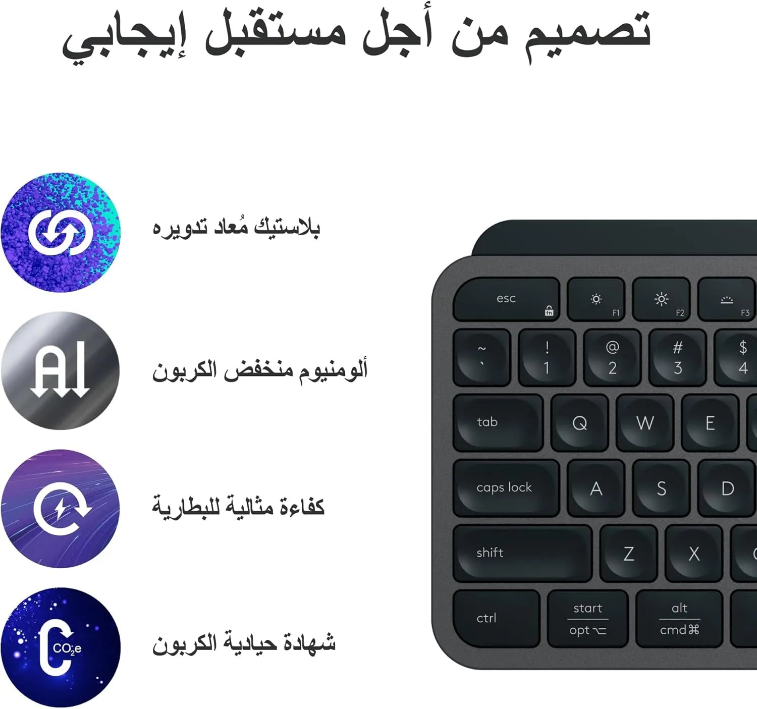 Logitech MX Keys S Wireless and Bluetooth Keyboard Backlit Rechargeable - للتقنيات الحديثة TT TAB متجر