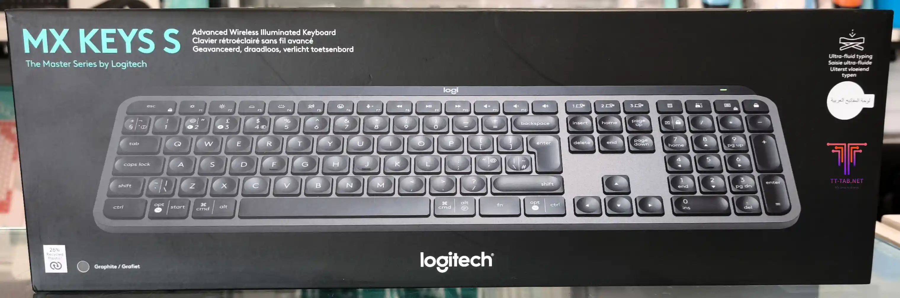 Logitech MX Keys S Wireless and Bluetooth Keyboard Backlit Rechargeable - للتقنيات الحديثة TT TAB متجر