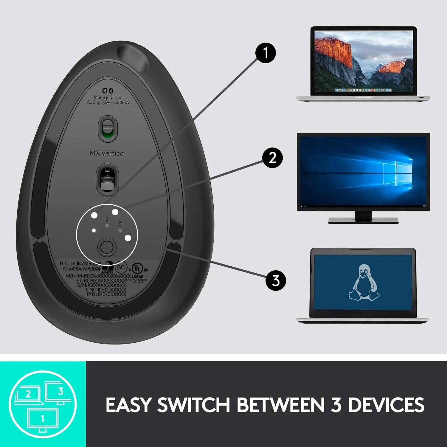 Logitech MX Vertical Wireless Mouse Rechargeable - للتقنيات الحديثة TT TAB متجر
