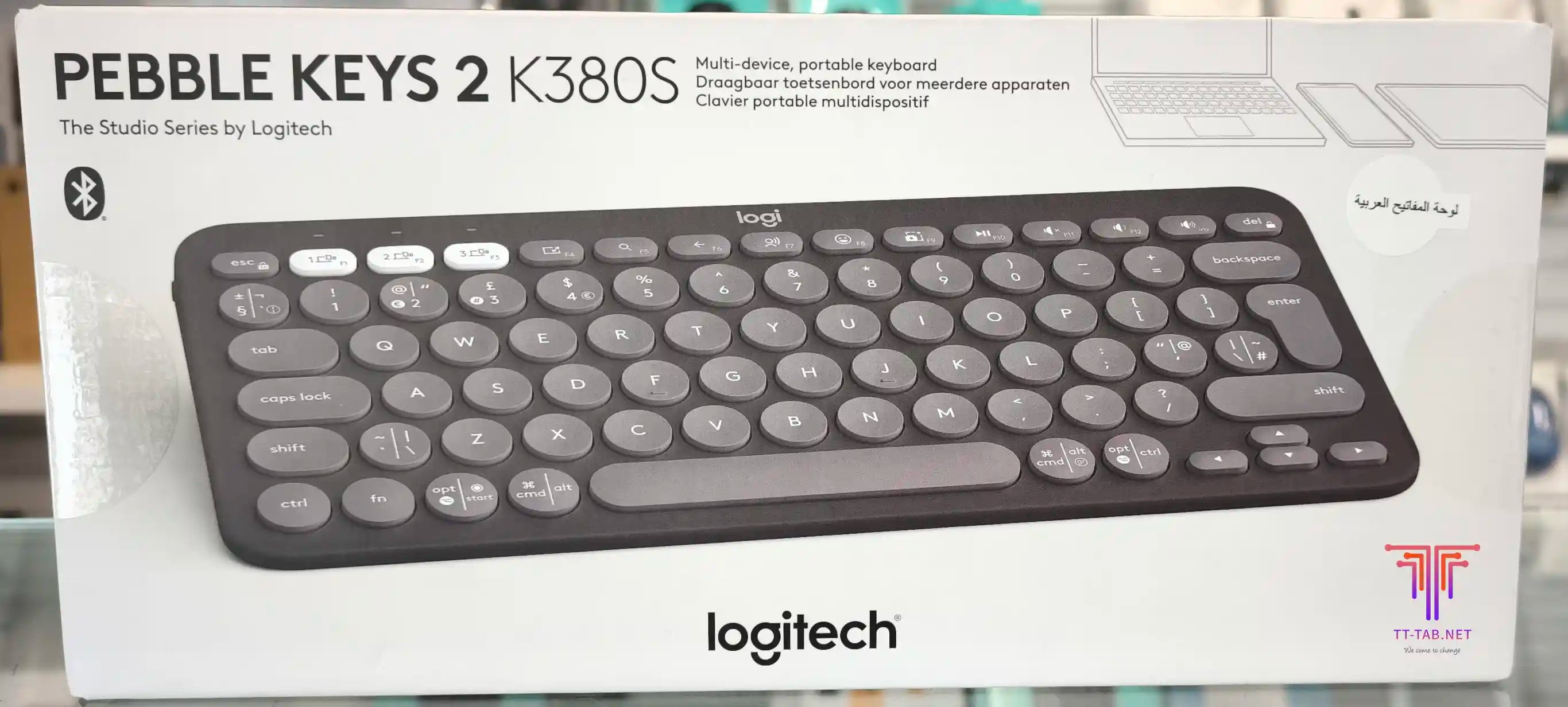 Logitech Pebble Keys 2 K380s Bluetooth Keyboard with customizable keys - للتقنيات الحديثة TT TAB متجر