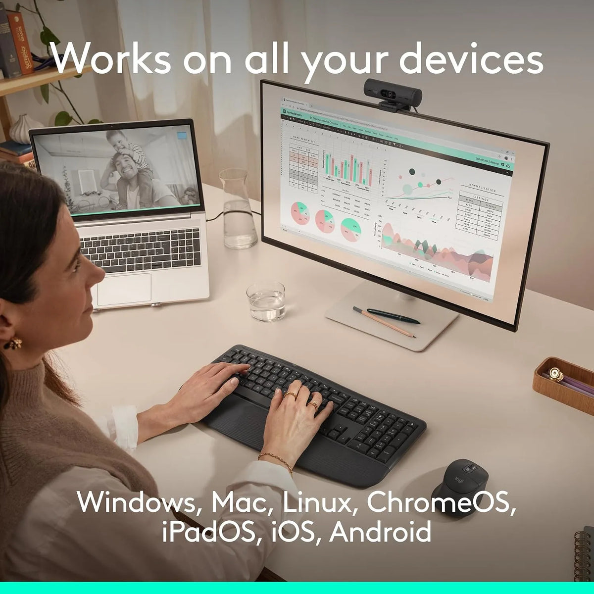 Logitech Signature Comfort Plus MK880 Bluetooth Keyboard & Mouse Combo with Palm Rest - متجر TT Tab للتقنيات الحديثة