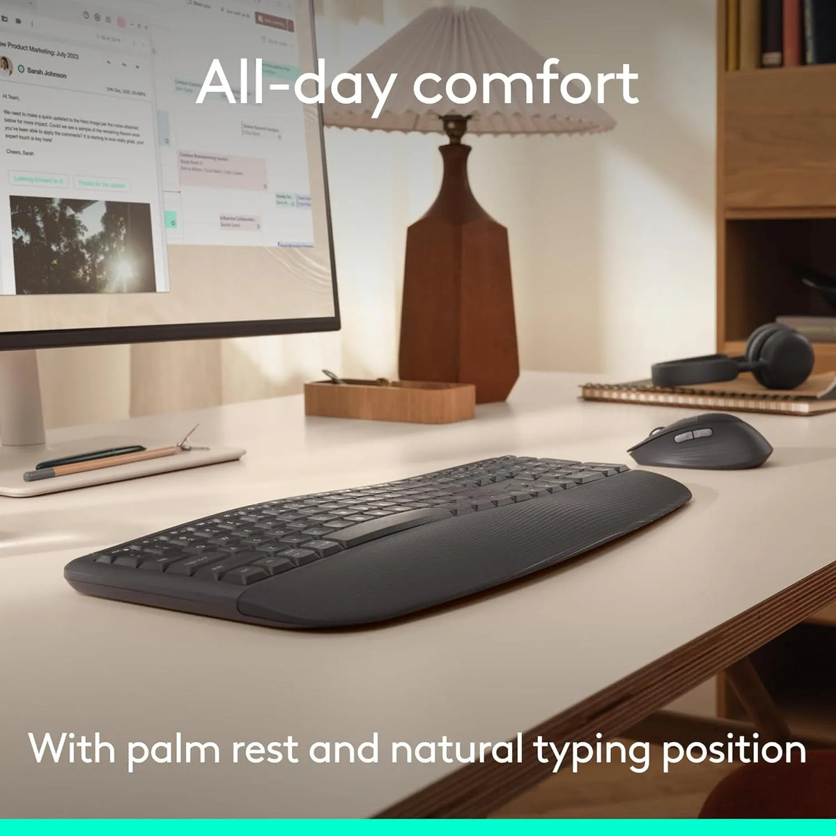 Logitech Signature Comfort Plus MK880 Bluetooth Keyboard & Mouse Combo with Palm Rest - متجر TT Tab للتقنيات الحديثة