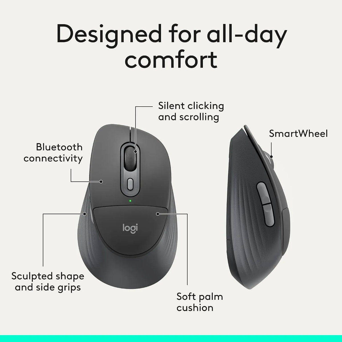 Logitech Signature Comfort Plus MK880 Bluetooth Keyboard & Mouse Combo with Palm Rest - متجر TT Tab للتقنيات الحديثة