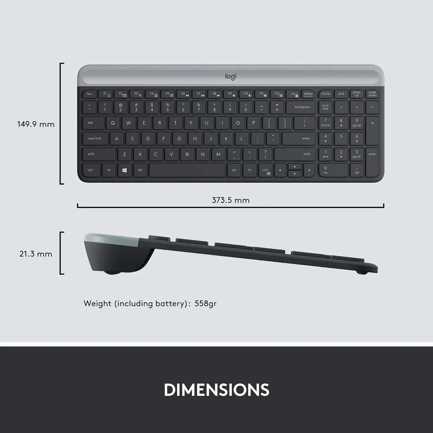 Logitech MK470 Slim Combo wireless keyboard and mouse - للتقنيات الحديثة TT TAB متجر