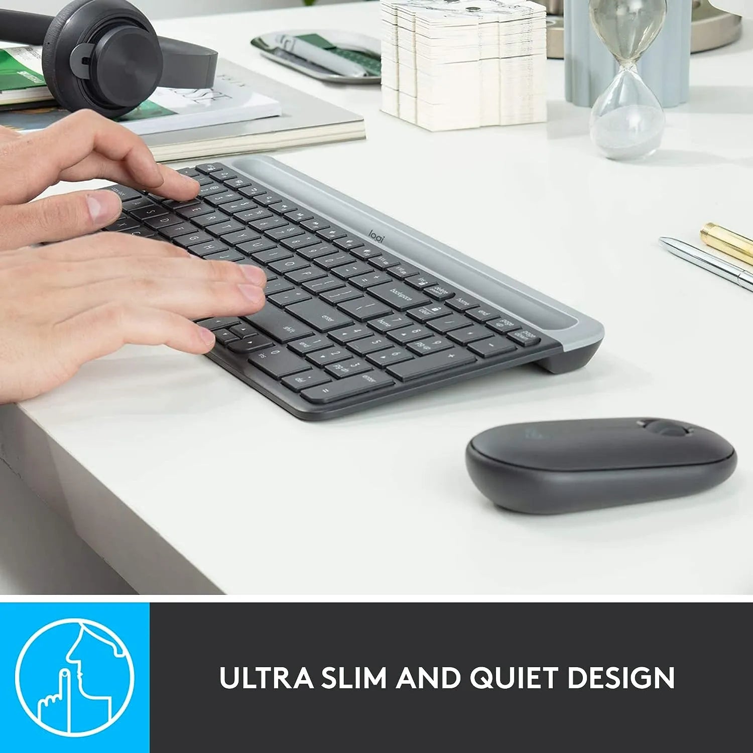 Logitech MK470 Slim Combo wireless keyboard and mouse - للتقنيات الحديثة TT TAB متجر