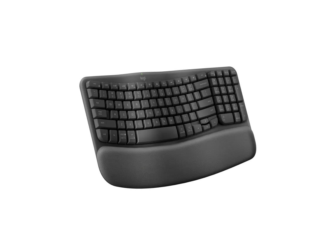 Logitech Wave Keys Wireless + Bluetooth Ergonomic Keyboard - للتقنيات الحديثة TT TAB متجر