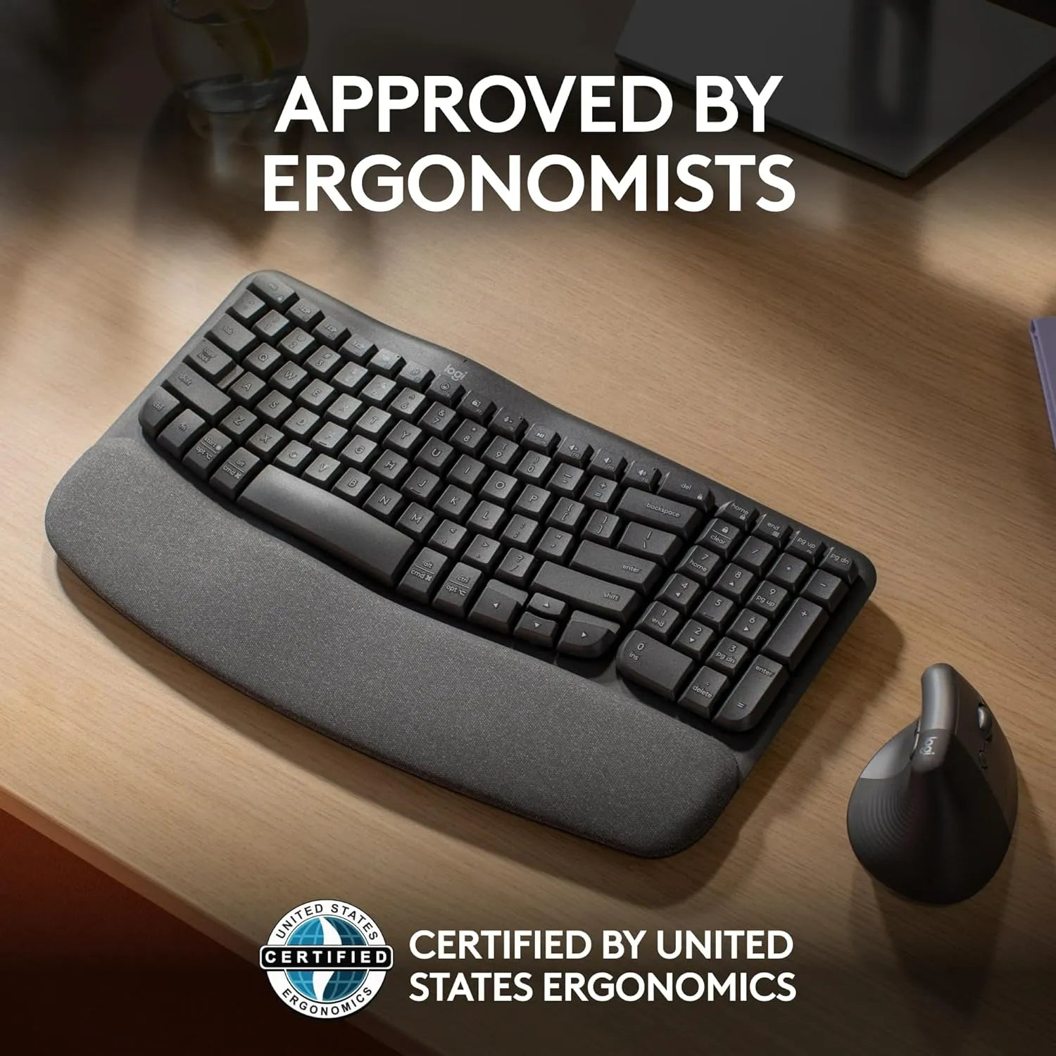Logitech Wave Keys Wireless + Bluetooth Ergonomic Keyboard - للتقنيات الحديثة TT TAB متجر