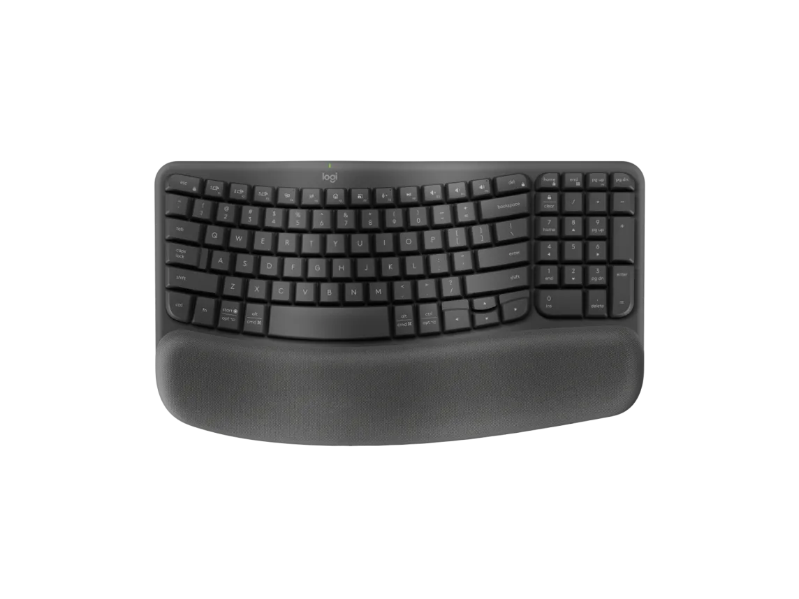 Logitech Wave Keys Wireless + Bluetooth Ergonomic Keyboard - للتقنيات الحديثة TT TAB متجر