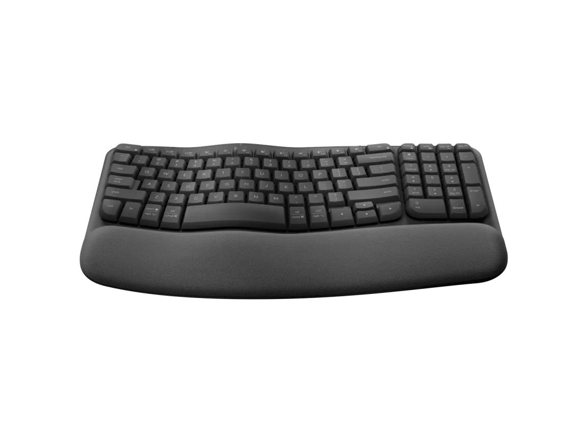 Logitech Wave Keys Wireless + Bluetooth Ergonomic Keyboard - للتقنيات الحديثة TT TAB متجر